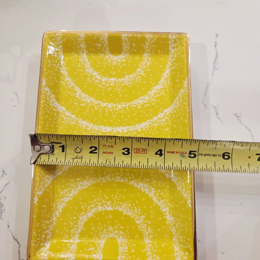 Jonathan Adler Vapor Rectangle Tray Soft Spray Yellow High Fired Porcelain